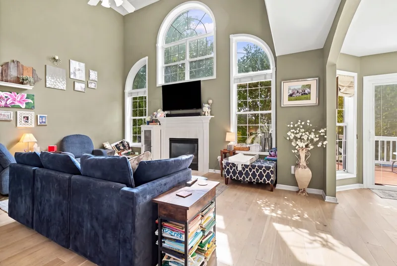 Two-story living room