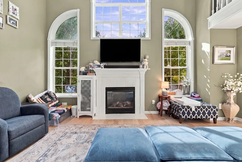 Two-story living room