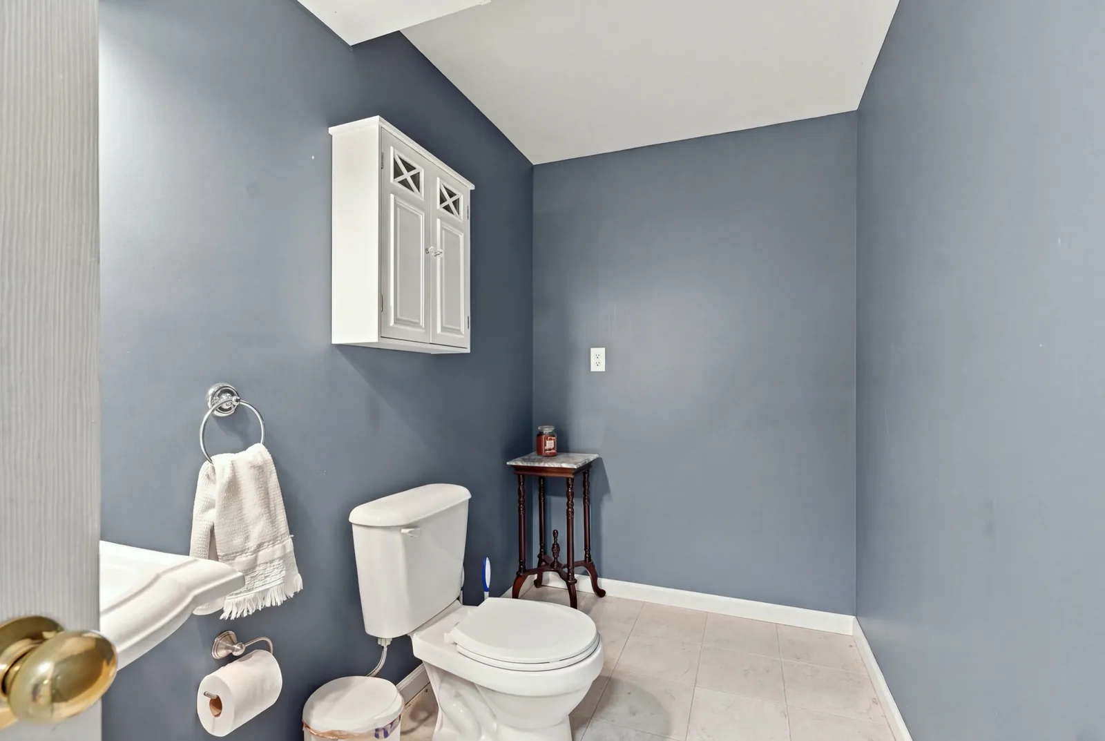 The walkout level half bath