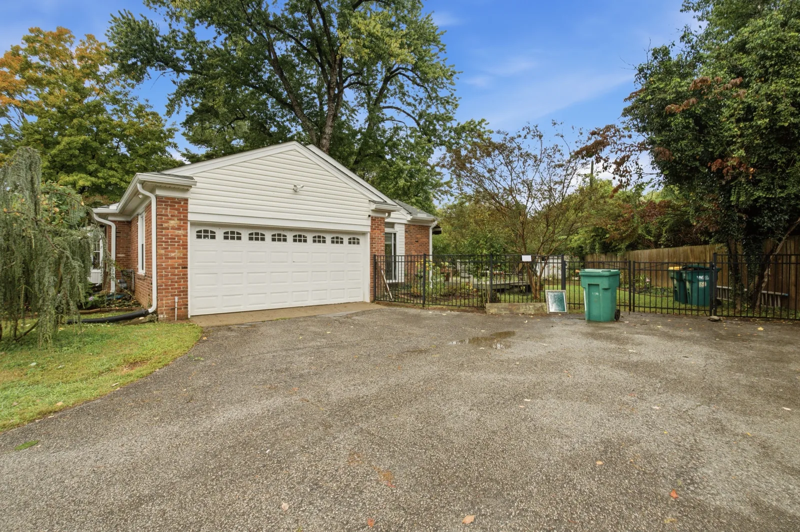 The side-entry two-car garage