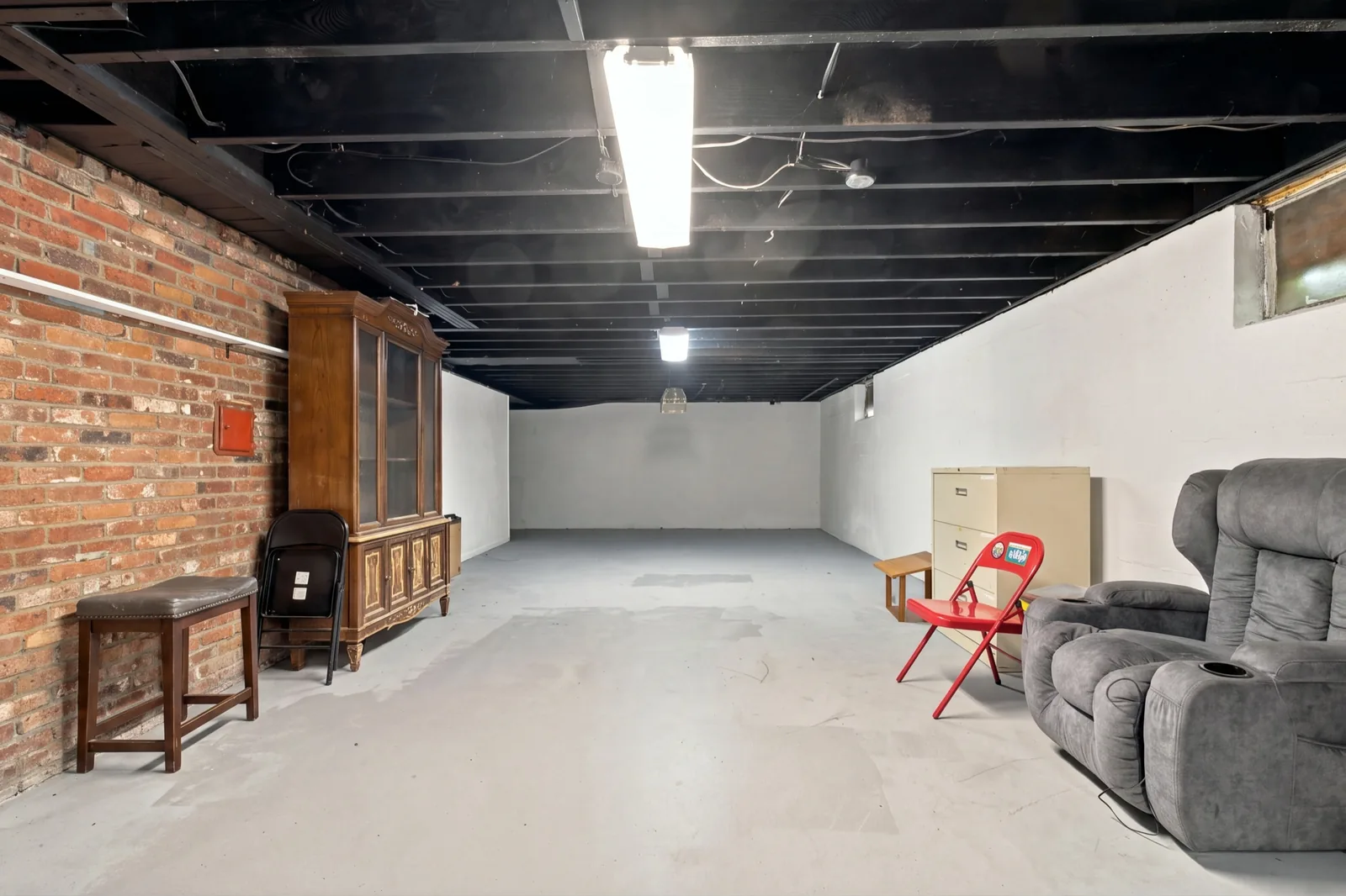 The unfinished basement