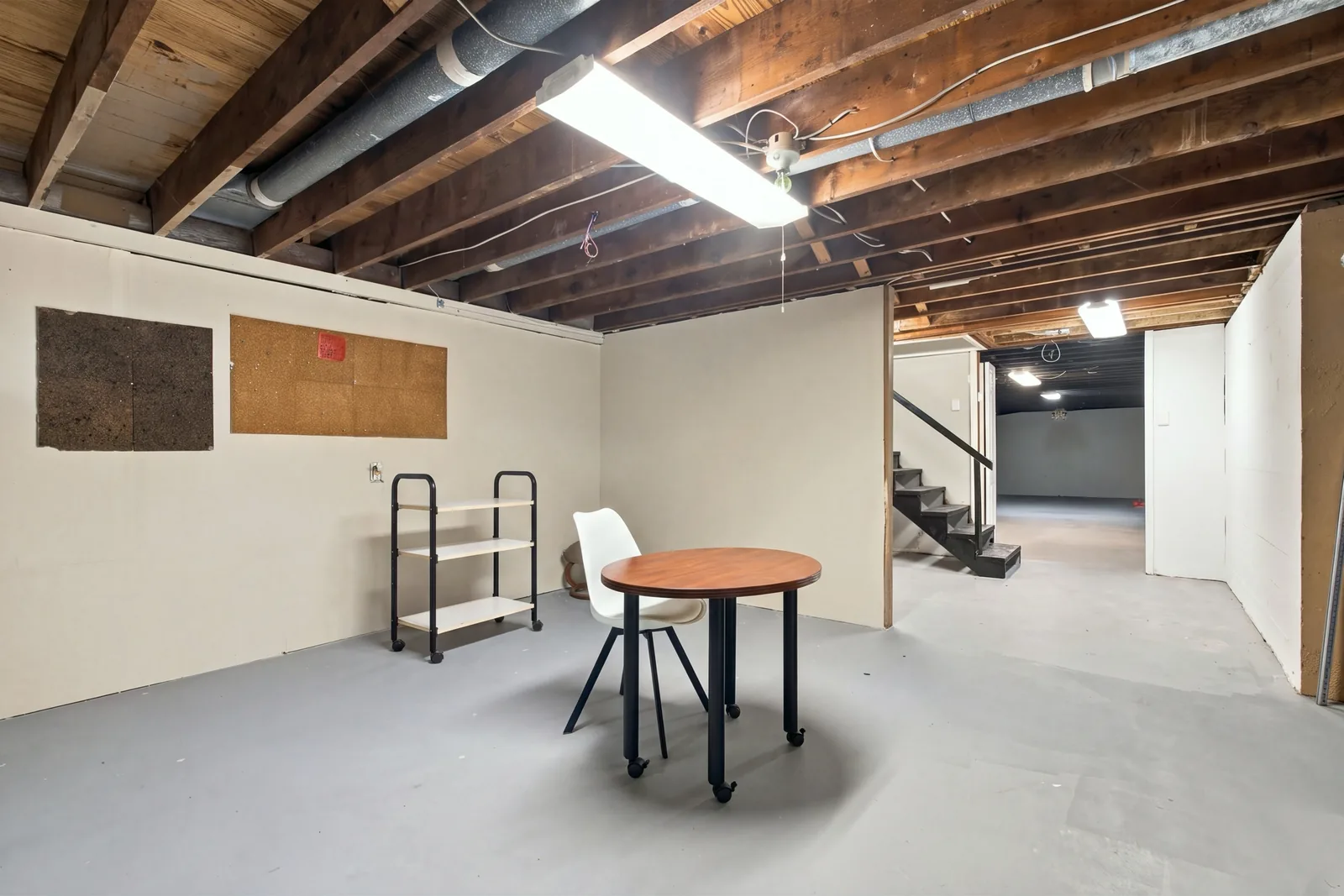 The unfinished basement